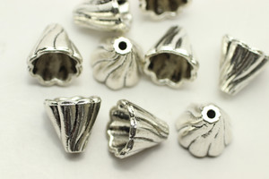 Cap, Swirl, 13x13mm, Antique Silver Plated Metal Alloy, Approximately 10 per bag