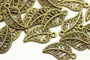 LEAF, Filigree, Double Sided, 20x10x1.5mm, Antique Bronze Plated (metal alloy), approx 40 per bag