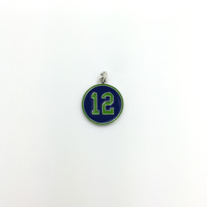 Round Blue & Green #12 Charm, 18mm Round Blue & Green #12 Charm, 18mm