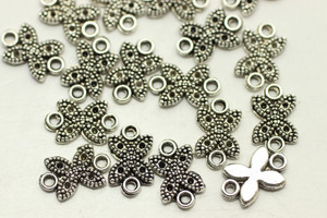 Connector, Flower, 12x8x2mm, Antique Silver Plated Metal Alloy, approx. 60 PCS