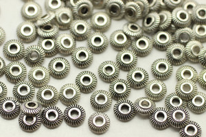 SPACER, 5x2mm, Antique Silver Plated (Metal Alloy), approx 100 per bag