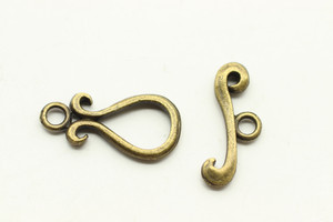 Toggle, 22x11x2mm, bar is 20x6mm at loop, Antique Bronze Plated Metal Alloy, 12 sets
