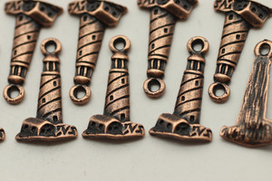 Lighthouse, 19x10.5mm, Antique Copper Plated (Metal Alloy), approx 32