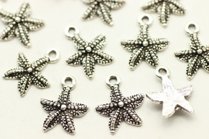Starfish, 17x14x3mm, Antique Silver Plated (Metal Alloy), approx 30 per bag