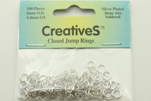 Closed Jump Ring, 6mm, 20 Gauge,  Silver Plated, approx. 100 PCS