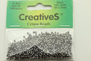 Crimp Bead, 2mm, Black Plated, approx. 1000 pc