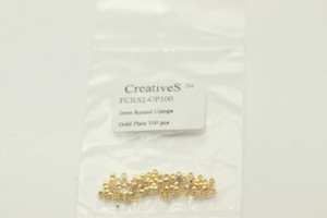 Crimp Bead, 2mm, Gold Plated, approx. 100 pc