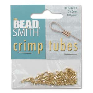 Tube Crimp, 2X2mm, Gold Plated, approx. 100 PCS Tube Crimp, 2X2mm, Gold Plated, approx. 100 PCS