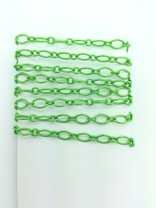 3 Feet of Lime Green 4X8mm Figaro Chain