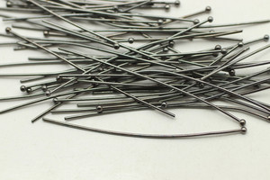Ball Headpin, 21" 22 Gauge,  Black Plated, approx. 50 PCS