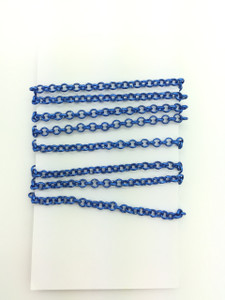 3 Feet of Blue 3mm Rolo Chain