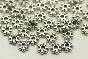 Daisy Spacer, 5.5x1.5, Antique Silver Plated Metal Alloy, approx. 150 PCS