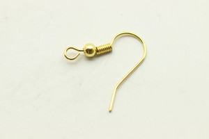 Ear Wire Fish Hook, 19mm, Gold Plated, approx. 50 PCS