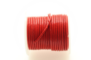 Leather, Red, Dyed, 1.5mm Round, 32 Feet