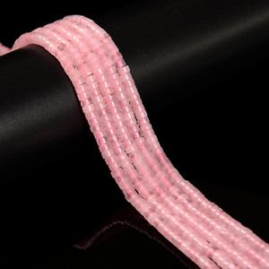 Rose Quartz, Enhanced, Heishi, One 4x2mm Strand