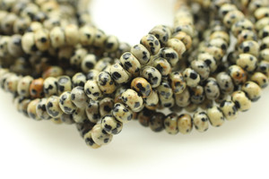 6x4mm, Dalmatian Stone, "Jasper", Natural, Smooth Rondelle