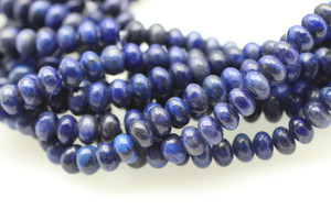 Lapis, Dyed, Smooth Rondelle, 6x4mm