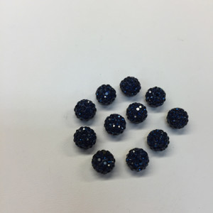 Montana Blue Crystal (Pave) Balls, 8mm, Hole 1mm, 7 PCS