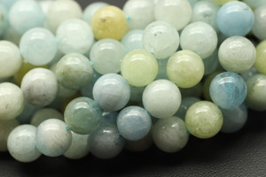 Morganite, Blue, Natural, Smooth Round, 8mm