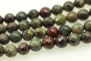 6mm, Dragon Blood Jasper, Natural, Faceted Round