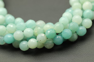 Amazonite, Natural, Faceted Round, 6mm