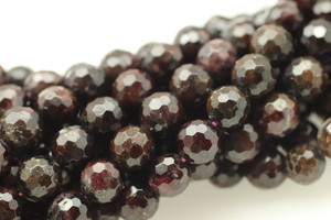 Garnet, Natural, Faceted Round, 8mm