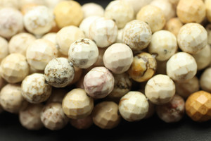 Magnesite, Natural, Faceted Round, 8mm