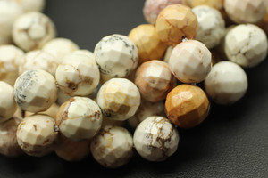 Magnesite, Natural, Faceted Round, 10mm