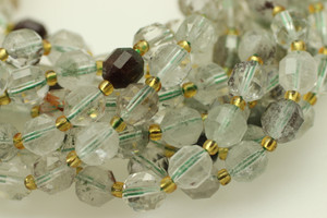 Phantom, Quartz, Natural, Faceted Off Round, 8mm, One Strand