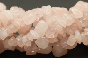 Rose Quartz, Enhanced, Chips, 32in Strand, 8x4mm
