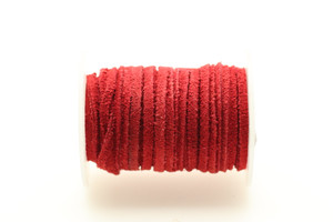 Suede Red 3mm Flat 32 Feet
