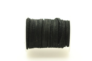 Suede, Black, Dyed, 3mm Flat, 32 Feet