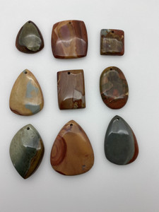 Polychrome Jasper, Pendants, 100g Lot Assorted Shapes & Sizes Polychrome Jasper, Pendants, 100g Lot Assorted Shapes & Sizes