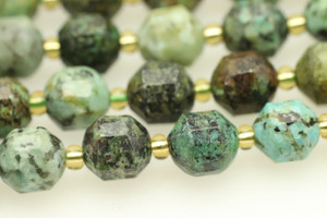 African Turquoise, Jasper, Dyed, Faceted Off Round, 8mm, One Strand