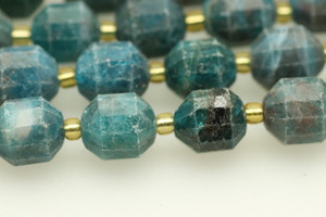 Apatite, Neon, Natural, Faceted Off Round, 10mm, One Strand