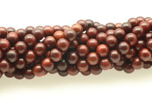 Santa Rosa Wood, Natural, Smooth Round, 6mm