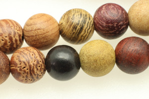 Wood, Colorful, Mixed, Natural, Smooth Round, 6mm