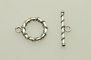 Toggle, 20x16x3mm bar is 23x6mm at loop, Antique Silver Metal Alloy, 10 sets