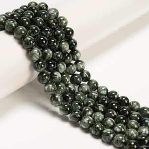 8mm, Seraphinite, Natural, Smooth Round Beads