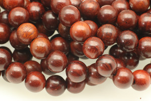 Sandalwood, Blood Red, Natural, Smooth Round, 8mm