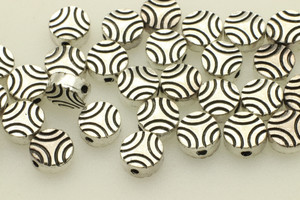 SPACER, Round, 6x3mm, Antique Silver Plated (Metal Alloy), approx 30