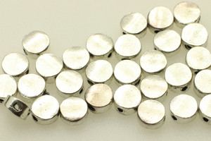 SPACER, Round, 6x3mm, Antique Silver Plated (Metal Alloy), approx 35