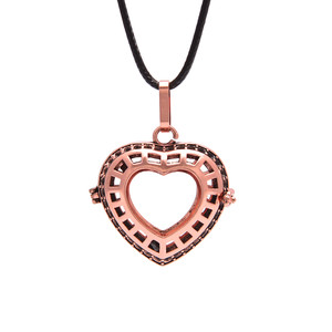 Cage, Open Heart, Copper Plated Metal Alloy, Pendant, 30x31.5x13mm