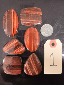 Tiger Eye, Red, Heated, Cabochons, Pick Lot You Like, 100 Grams
