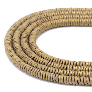 Gold, Matte, Hematite, Wavy Spacer, Manmade, One 6x1mm Strand