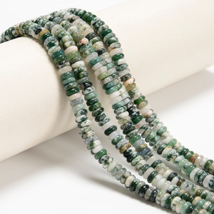 Tree Agate, Rondelle Disk, 6x2mm Strand