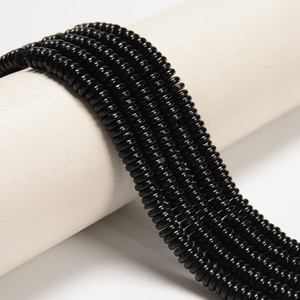 Onyx, Black, Dyed, Rondelle Disk, One 6x2mm Strand