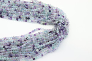 Fluorite, Purple Mixed, Natural, 2mm, One Strand