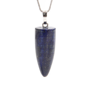 Lapis, Natural, Cone, One Pendant, 33x13mm