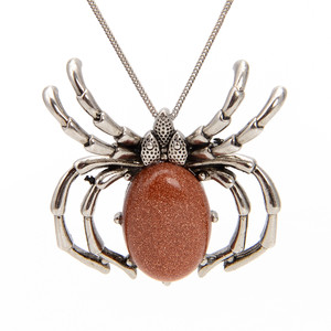 Glass, Goldstone, Spider, One Pendant, 35mm